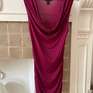 Banana Republic deep magenta silky soft viscose sleeveless top with cowl neck